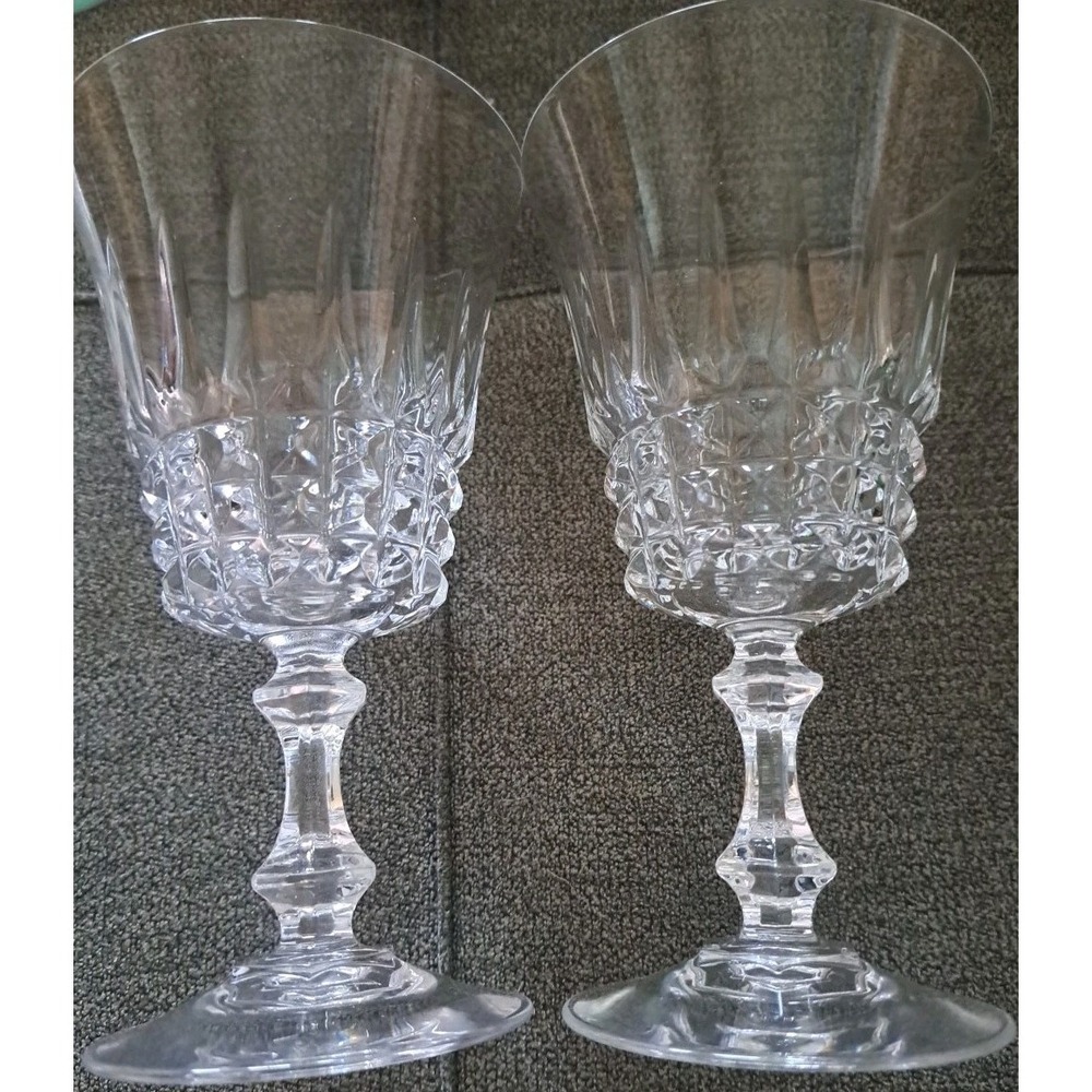 2 Vintage Cristal D'Arques Verite Lead Crystal Wine Goblets 5 Oz W.M. Dalton